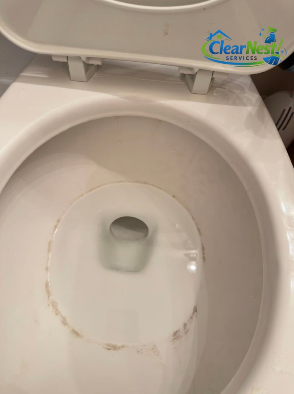 Bathroom — toilet deep clean — before